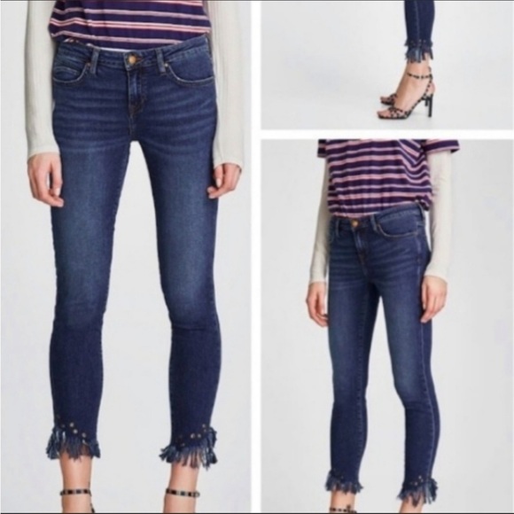 𝅺NWT Zara Z1975 Premium Denim Mid Rise Skinny Jeans Size 2 SOLD OUT ONLINE - Picture 2 of 7